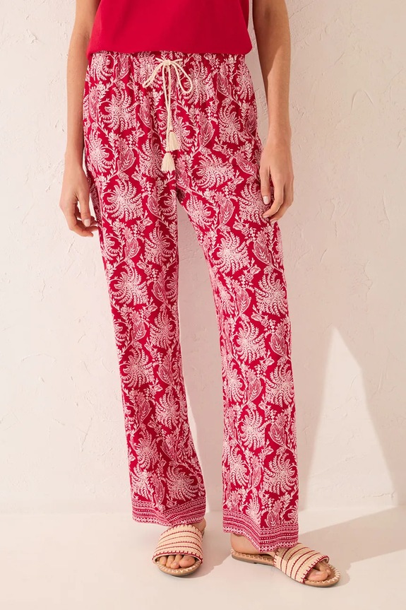women'secret spodnie piżamowe tkanina bordowy 3709677
