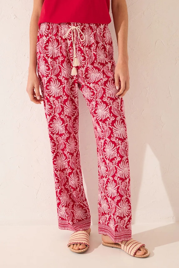 women'secret spodnie piżamowe tkanina bordowy 3709677