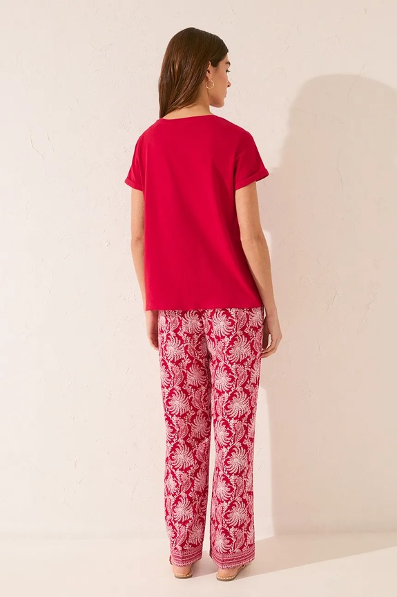 Odzież women'secret spodnie piżamowe 3709677 bordowy