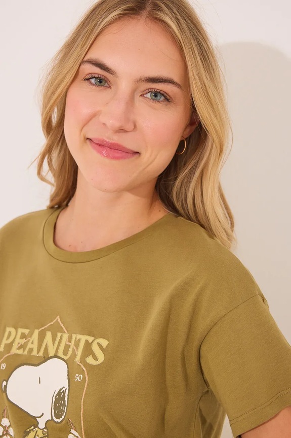 Одяг Бавовняна піжама women'secret SNOOPY 3139904 зелений