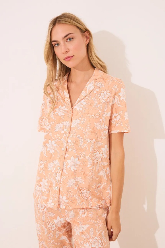 Bombažna pižama women'secret LILO & STITCH 3139905 oranžna AW25