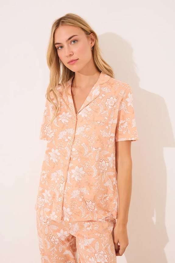 Bombažna pižama women'secret LILO & STITCH 3139905 oranžna AW25