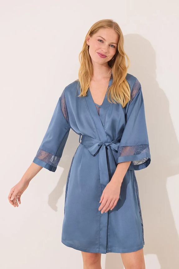 women'secret szlafrok tkanina niebieski 2539005
