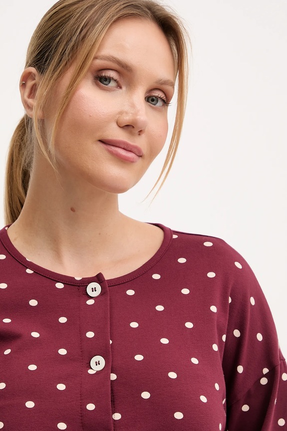 Πουκάμισο πιτζάμας United Colors of Benetton μπορντό 3ZMB3M07R