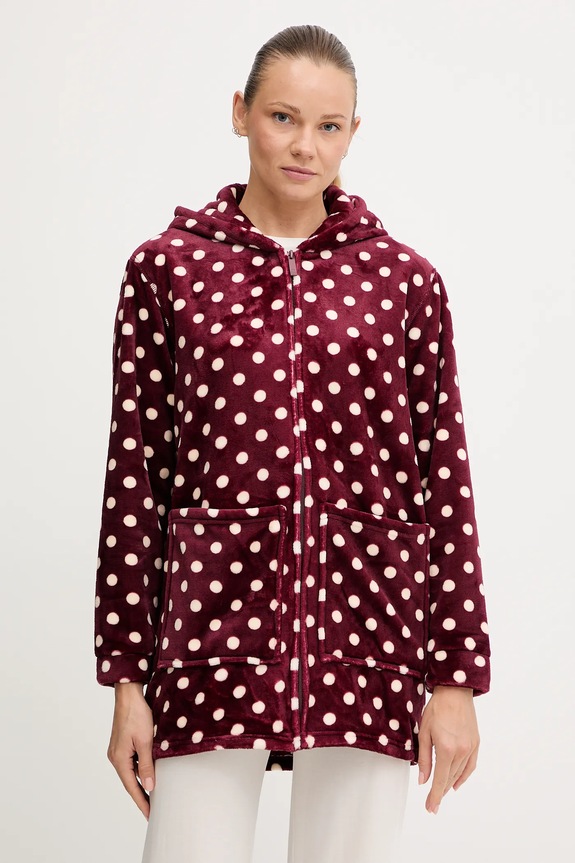 United Colors of Benetton szlafrok dzianina bordowy 6FK81800U
