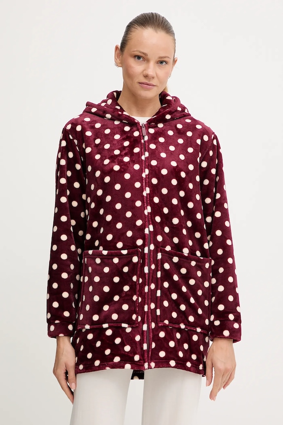 United Colors of Benetton szlafrok dzianina bordowy 6FK81800U