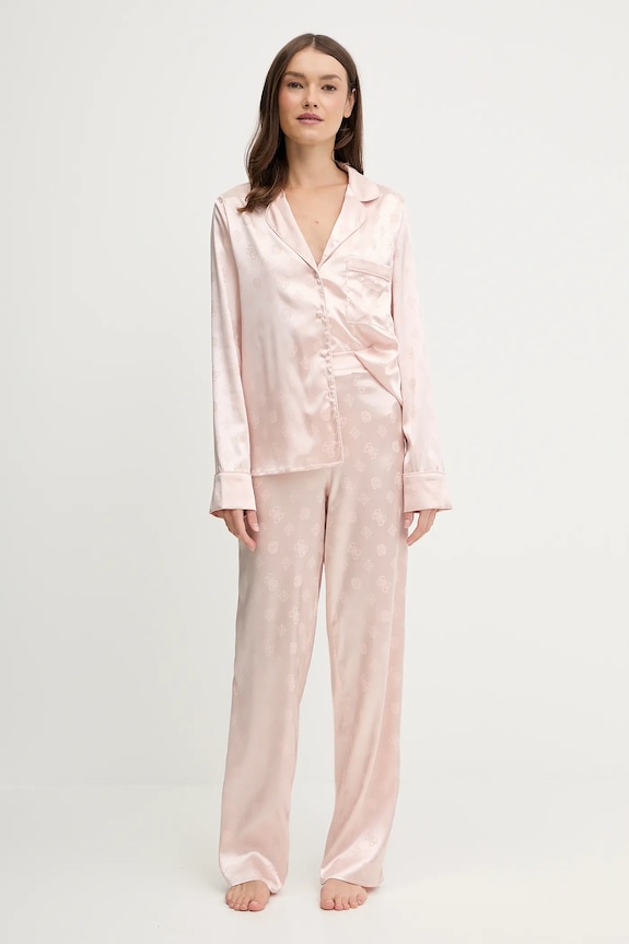 Guess piżama SYLVIE tkanina różowy O5BX05.W4732