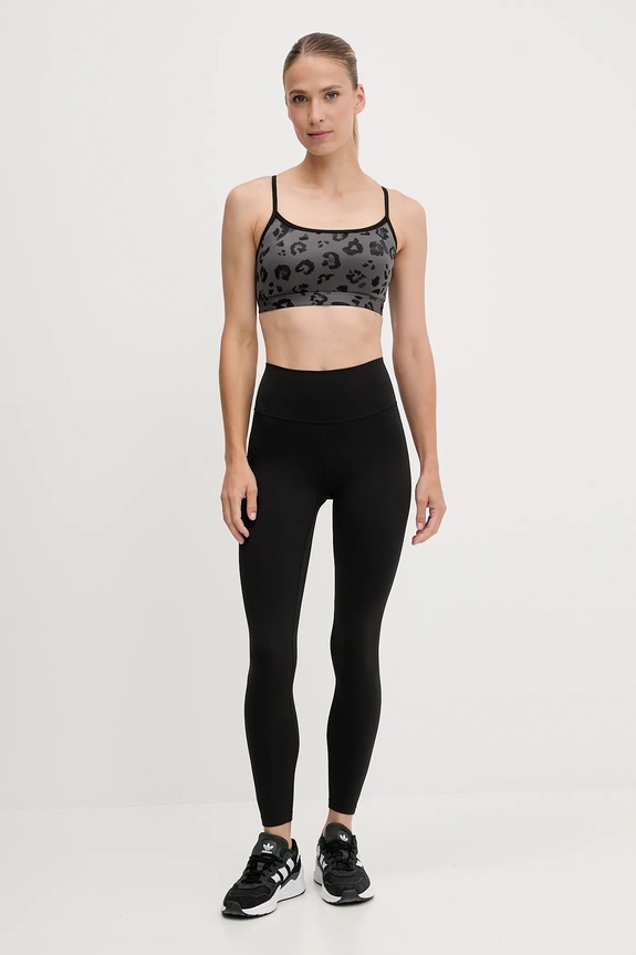 Sportski grudnjak adidas Performance Powerreact Essentials Light Support Bra Print JN2662 siva AW25