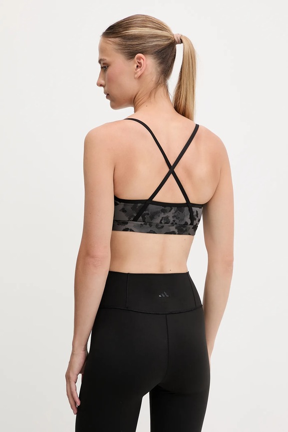 Odjeća Sportski grudnjak adidas Performance Powerreact Essentials Light Support Bra Print JN2662 siva
