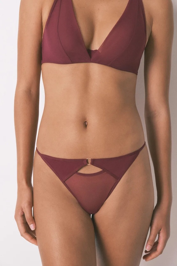 women'secret stringi dzianina bordowy 5352616