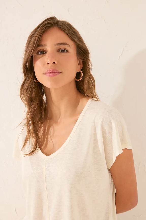 Τοπ πιτζάμας women'secret 3272263 λευκό AW25