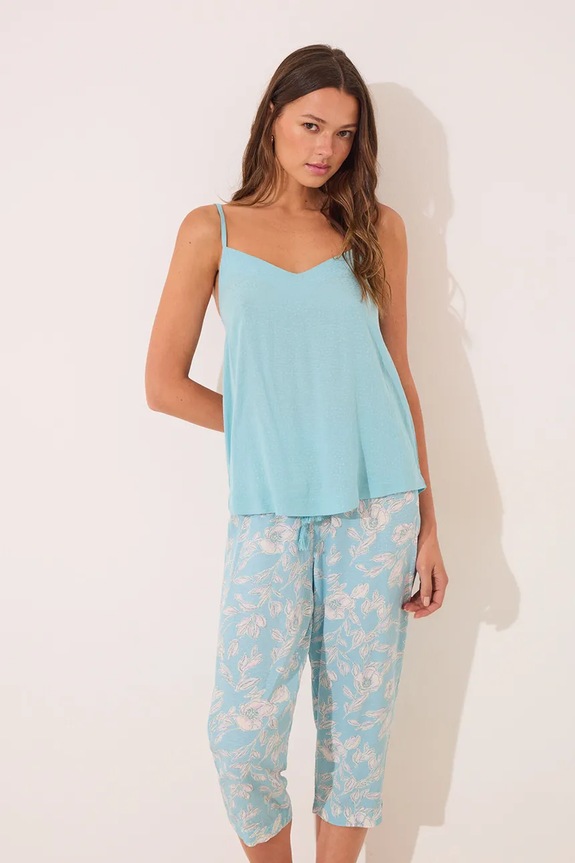 Pyžamo women'secret 3592395 tyrkysová