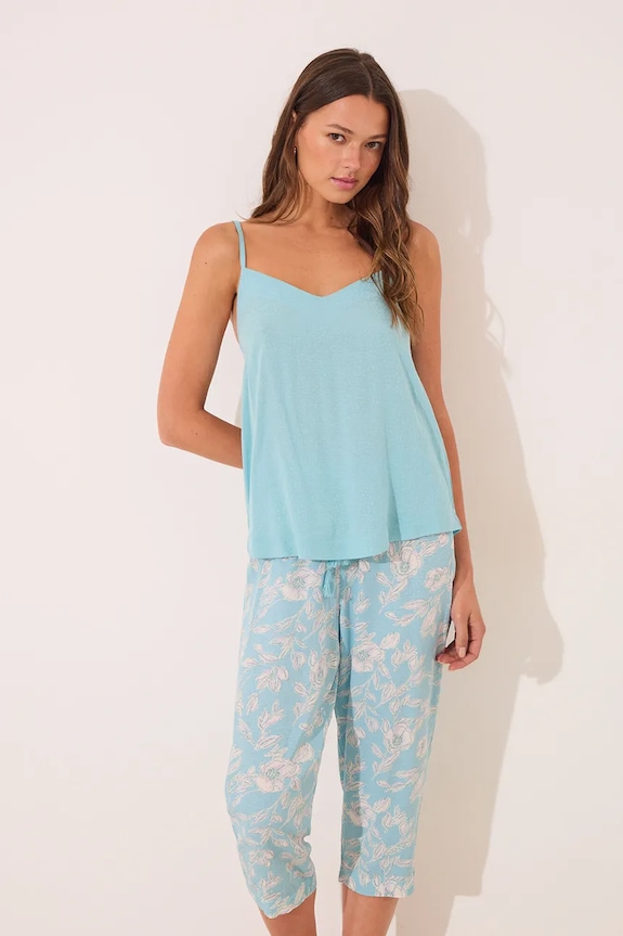 Pyžamo women'secret 3592395 tyrkysová