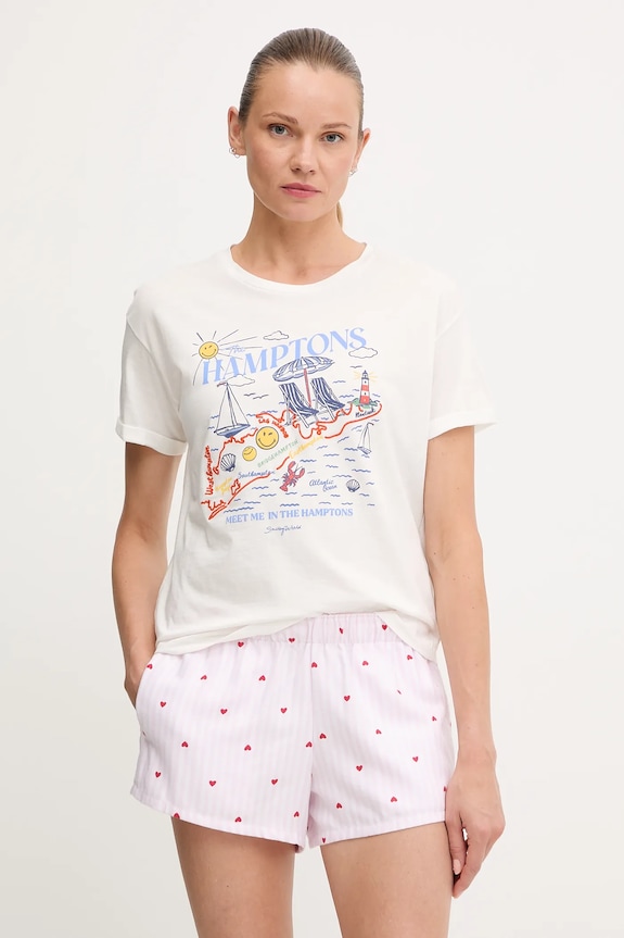 Μπλουζάκι πιτζάμας women'secret 3272270 λευκό AW25