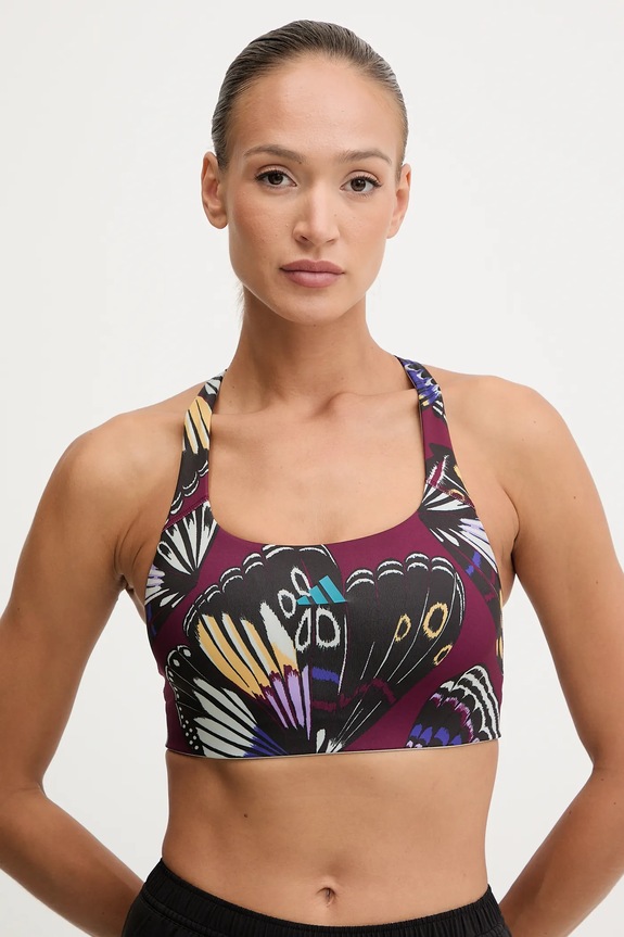 Αθλητικό σουτιέν adidas Performance x Farm Rio μπορντό JL8625