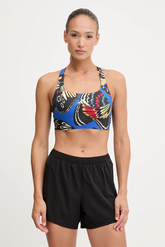 Αθλητικό σουτιέν adidas Performance x Farm Rio χωρίς μεταλλικές μπανέλες μπλε JL8626