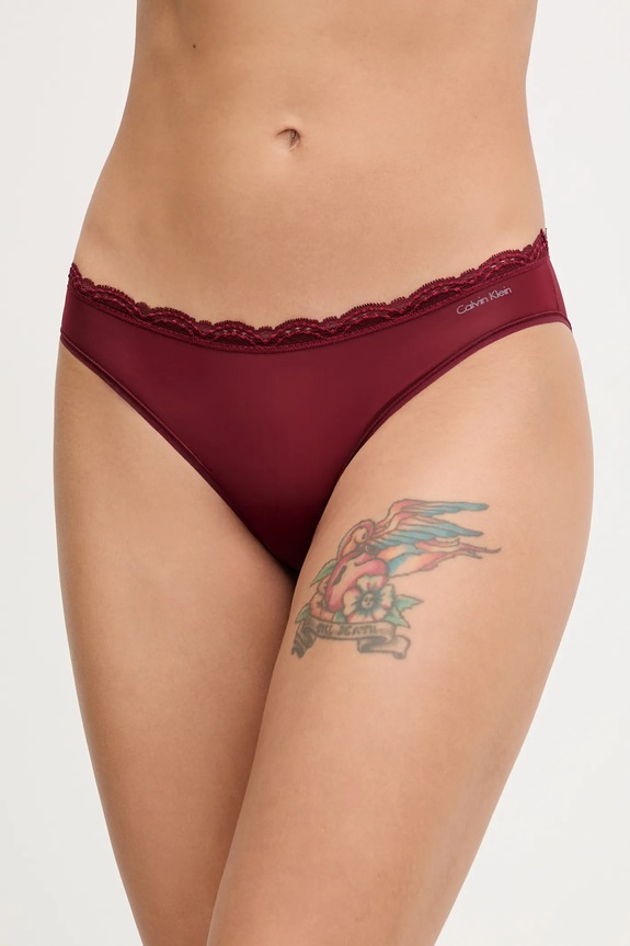 Calvin Klein Underwear figi damskie dzianina bordowy LV00QD5271