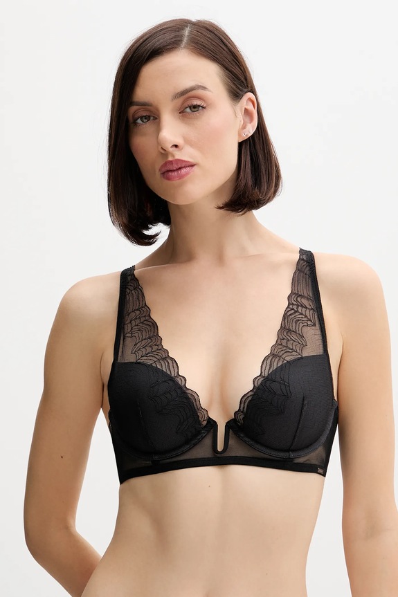 Podprsenka Calvin Klein Underwear s kosticami čierna LV00QF8357
