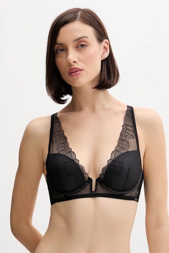 Podprsenka Calvin Klein Underwear s kosticami čierna LV00QF8357