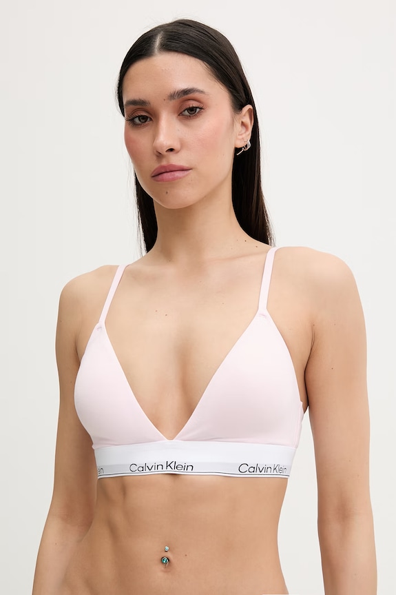 Calvin Klein Underwear trojuholníková podprsenka s bavlnou ružová LV00QF8498