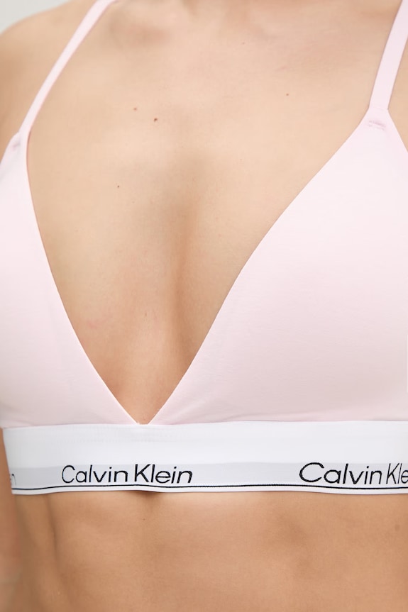 Oblečenie Calvin Klein Underwear trojuholníková podprsenka s bavlnou LV00QF8498 ružová