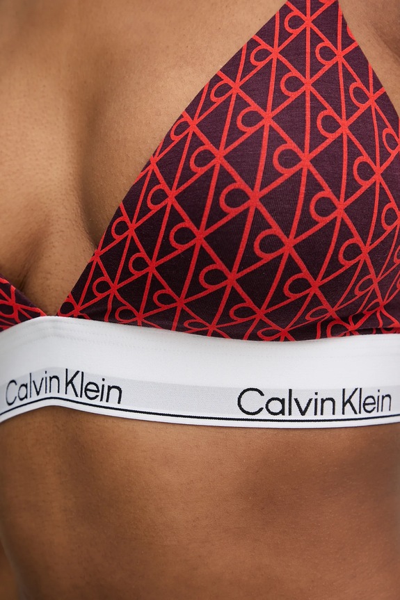 Calvin Klein Underwear sutien triunghi cu bumbac rosu LV00QF8498