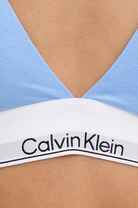 Calvin Klein Underwear trojuholníková podprsenka s bavlnou modrá LV00QF8498
