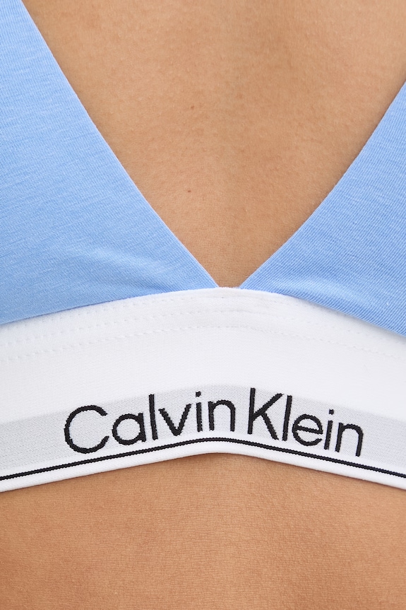 Calvin Klein Underwear trojuholníková podprsenka s bavlnou modrá LV00QF8498