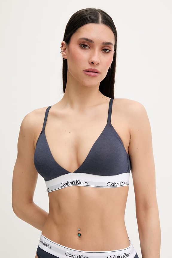 Calvin Klein Underwear trojuholníková podprsenka s bavlnou tmavomodrá LV00QF8498
