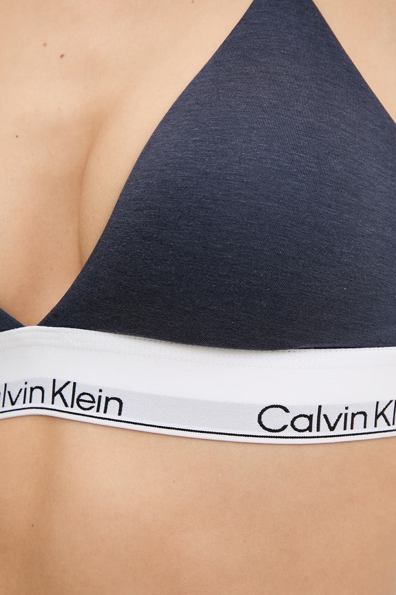 Calvin Klein Underwear trojuholníková podprsenka s bavlnou tmavomodrá LV00QF8498