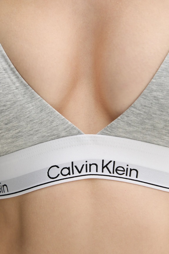 Odjeća Calvin Klein Underwear grudnjak s trokutastim košaricama s pamukom LV00QF8498 siva