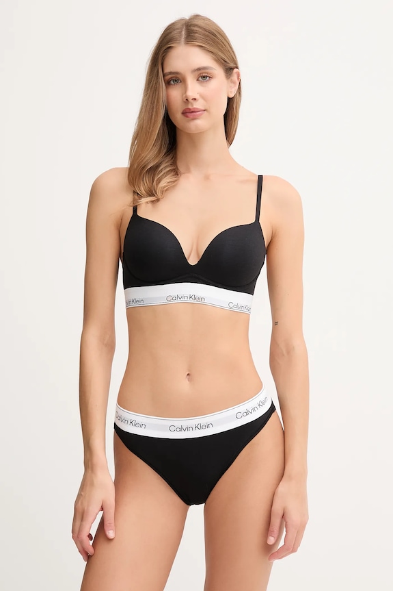 Calvin Klein Underwear plunge grudnjak s pamukom LV00QF8502 crna AA00