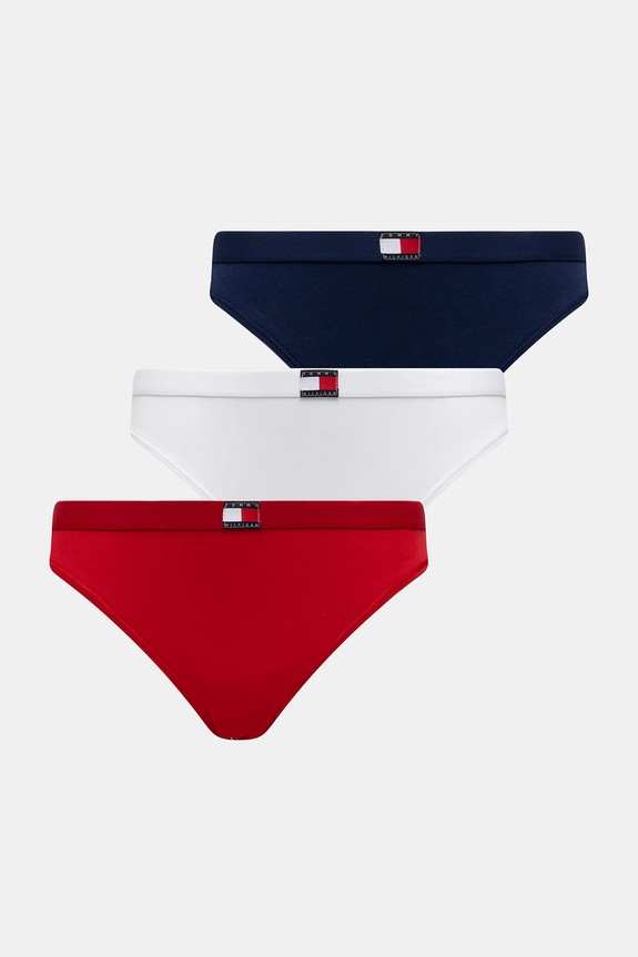 Tommy Hilfiger nohavičky dámske s bavlnou 3-pak nohavičky biela UW0UW06141