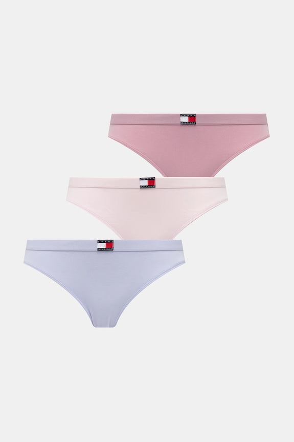 Tommy Hilfiger női bugyi pamuttal 3-as csomag sima rózsaszín UW0UW06141