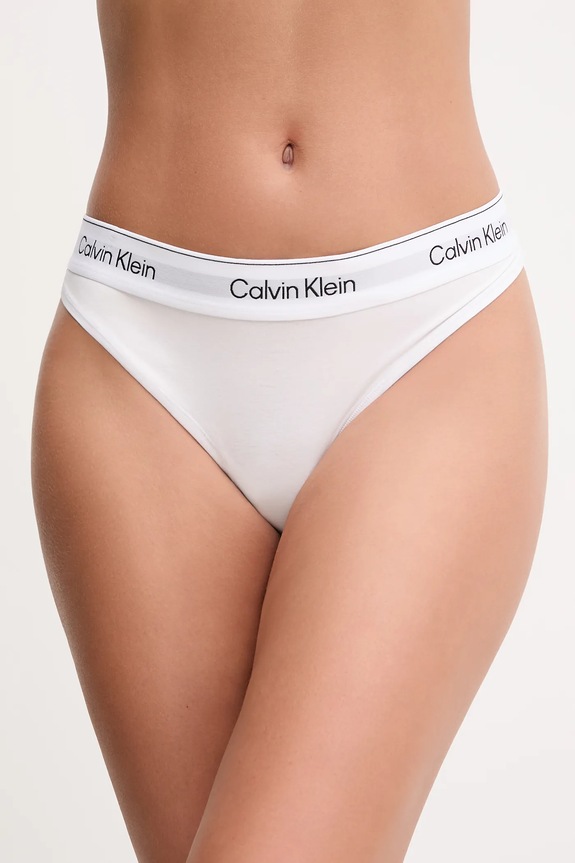 Calvin Klein Underwear tanga uni alb LV00QF8518