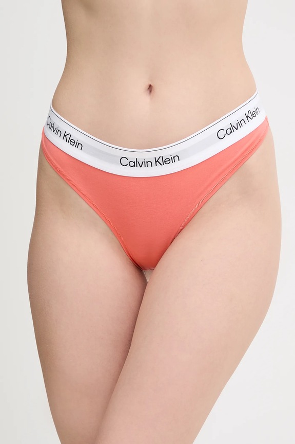 Calvin Klein Underwear stringi nadruk pomarańczowy LV00QF8518