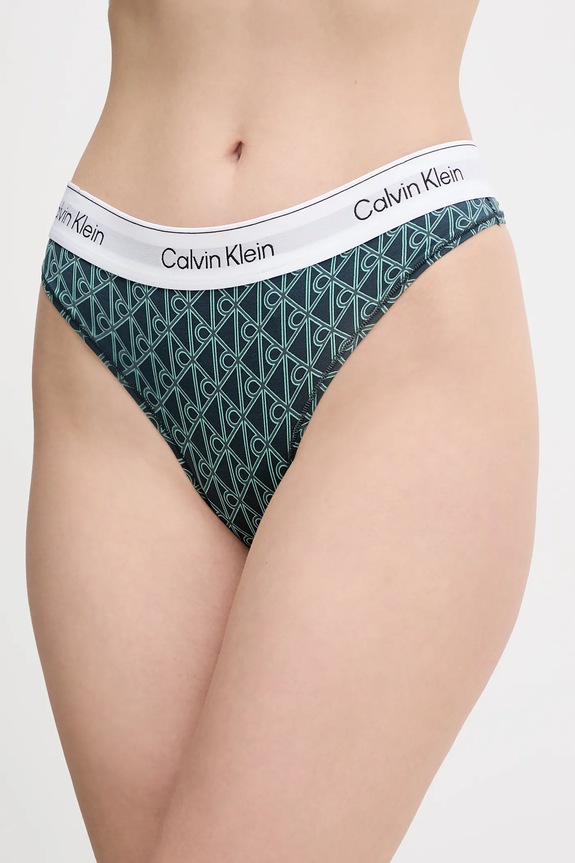 Calvin Klein Underwear stringi nadruk zielony LV00QF8518