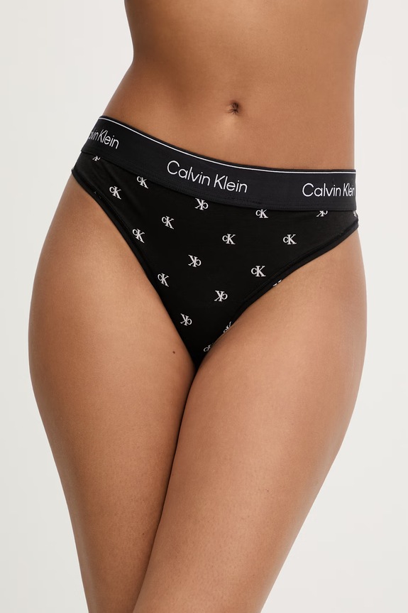 Calvin Klein Underwear tangá dámske s bavlnou čierna LV00QF8518