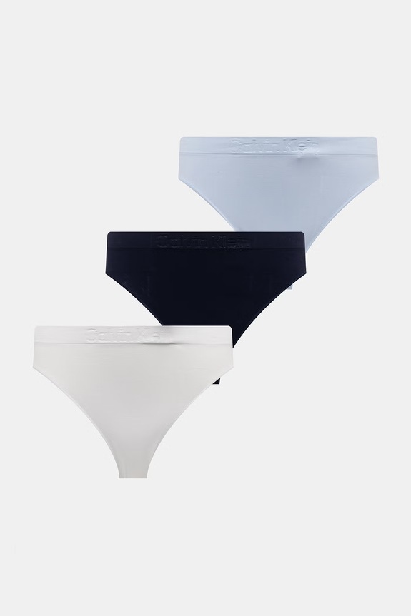 Calvin Klein Underwear stringi damskie 3-pack niebieski LV00QD5211