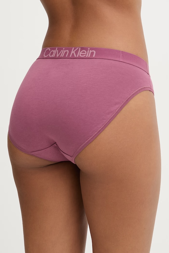 Calvin Klein chiloți full brief de damă din bumbac cu elastan LV00QD5291 violet SS26
