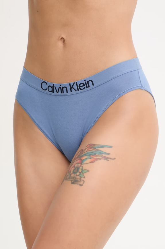 Calvin Klein Underwear κιλότα γυναικεία από βαμβάκι με ελαστάν μπλε LV00QD5291