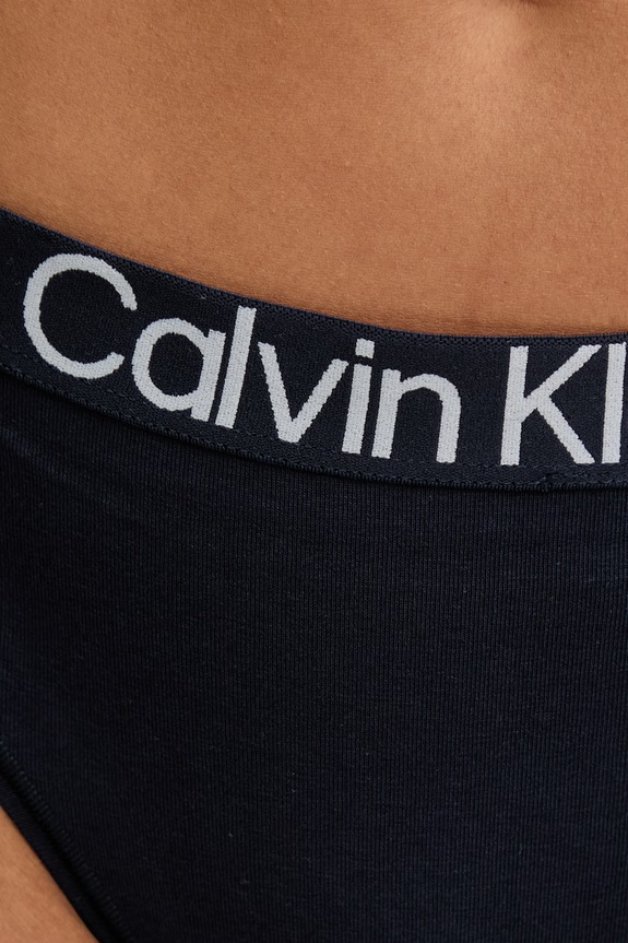 Ρούχα Calvin Klein Underwear στρινγκ γυναικεία βαμβακερά με ελαστάν LV00QD5292 σκούρο μπλε