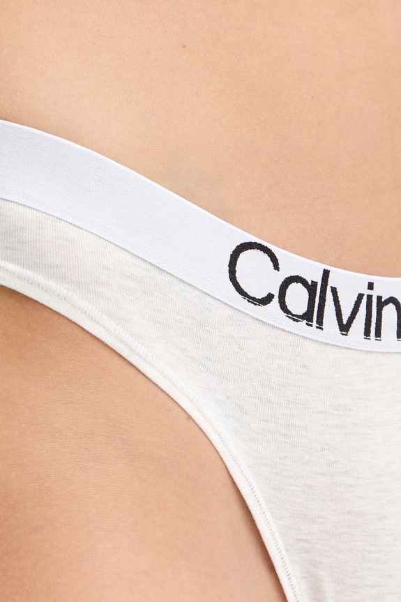 Ρούχα Calvin Klein Underwear στρινγκ γυναικεία βαμβάκι με ελαστάν LV00QD5292 γκρί