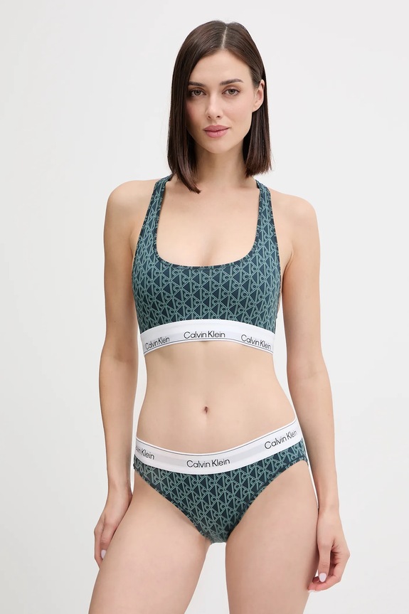 Calvin Klein Underwear chiloți full brief de damă cu bumbac LV00QF8520 verde SS26