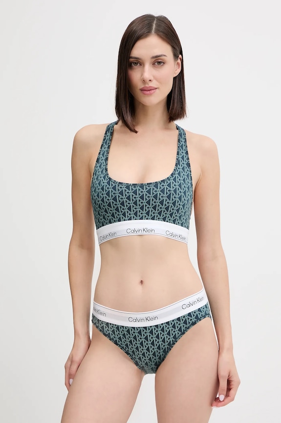 Calvin Klein Underwear chiloți full brief de damă cu bumbac LV00QF8520 verde SS26
