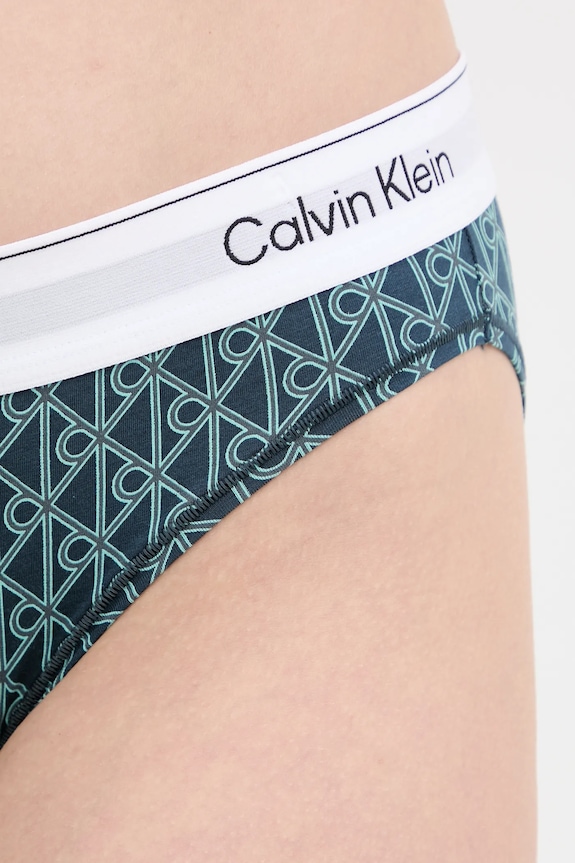 Calvin Klein Underwear chiloți full brief de damă cu bumbac verde LV00QF8520