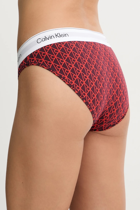 Calvin Klein Underwear nohavičky dámske s bavlnou LV00QF8520 burgundské SS26