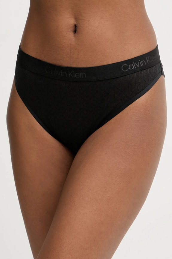 Σλιπ Calvin Klein Underwear πλεκτό ύφασμα μαύρο LV00QF8608