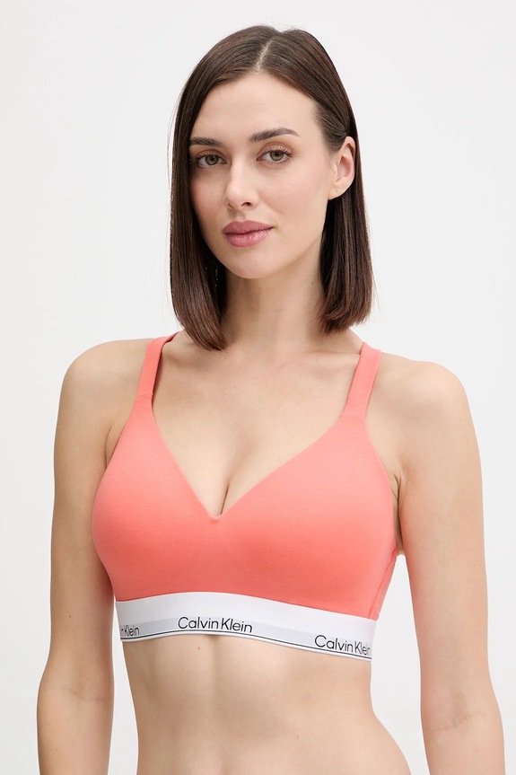 Calvin Klein Underwear bustieră cu bumbac tricotaj portocaliu LV00QF8500