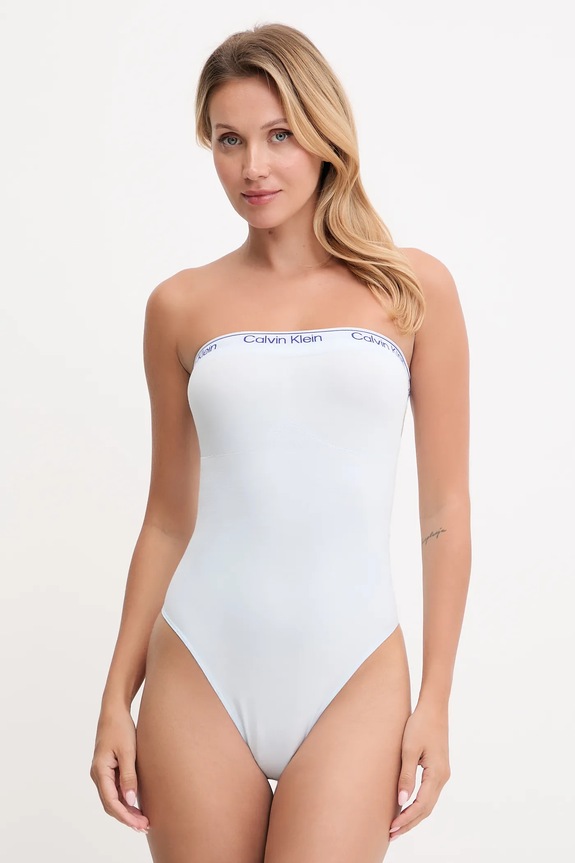 Κορμάκι Calvin Klein Underwear λεπτό μοτίβο μπλε LV00QF8343